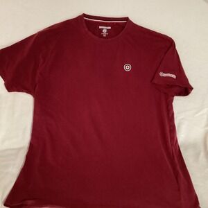 Lambretta Men's Burgundy Target Logo T Shirt Oversized Fit Size Large